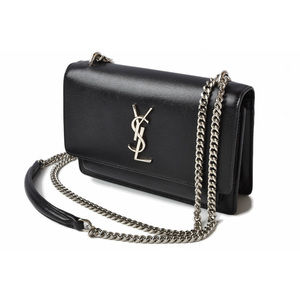 Saint Laurent Paris Chain Shoulder Bag Sunset Leather Black